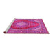 Sideview of Machine Washable Medallion Pink Traditional Rug, wshtr2893pnk