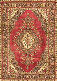 Medallion Brown Traditional Rug, tr2893brn