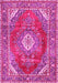 Machine Washable Medallion Pink Traditional Rug, wshtr2893pnk