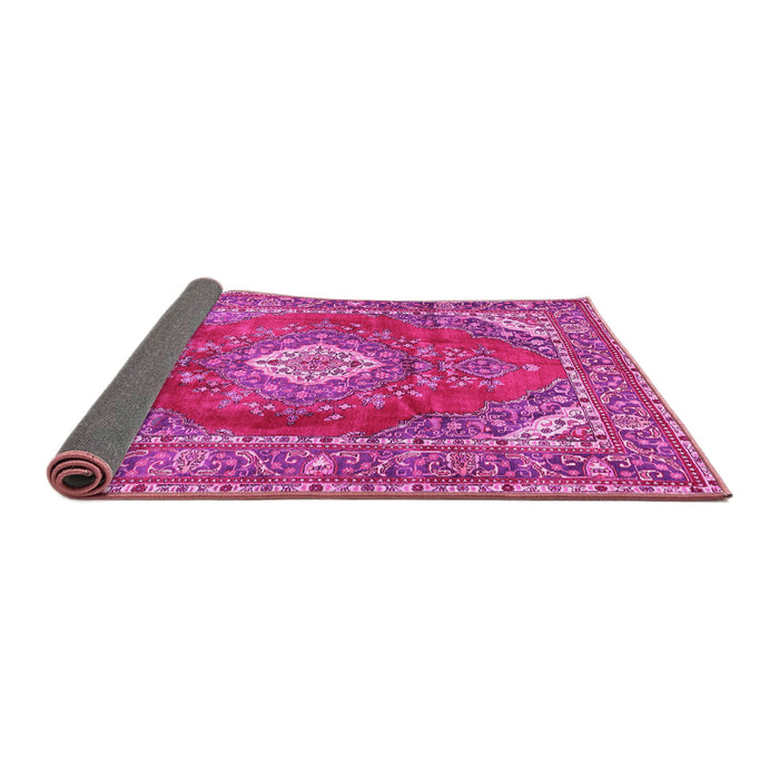 Sideview of Medallion Pink Traditional Rug, tr2893pnk