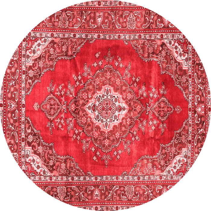 Machine Washable Medallion Red Traditional Rug, wshtr2893red