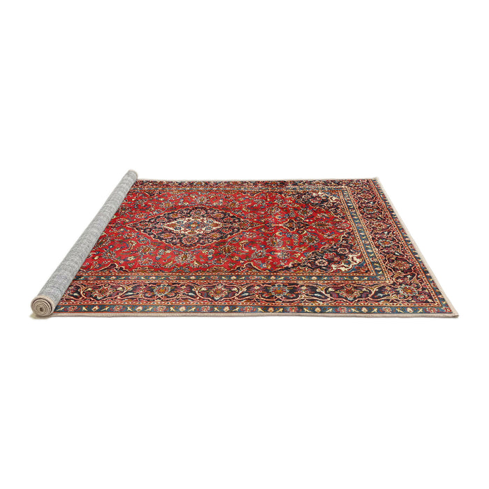 Sideview of Machine Washable Traditional Camel Brown Rug, wshtr2894