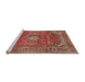 Sideview of Machine Washable Traditional Camel Brown Rug, wshtr2894