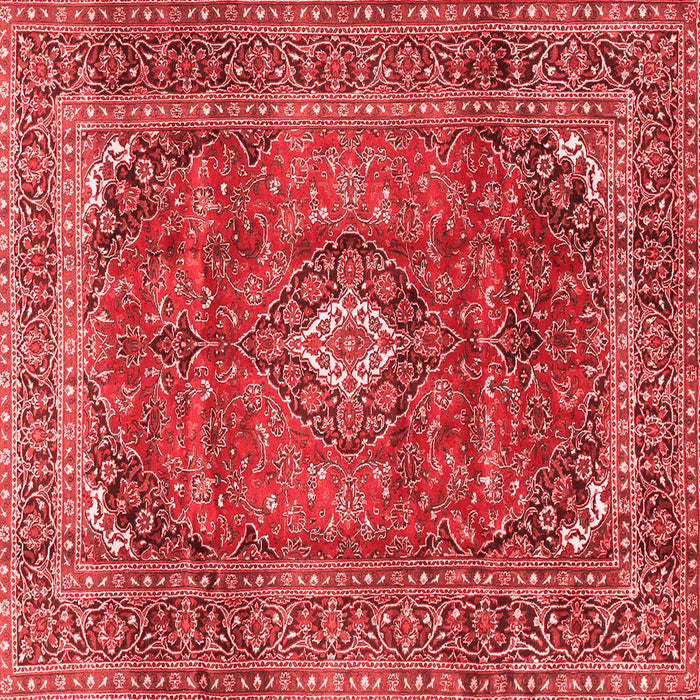 Machine Washable Medallion Red Traditional Rug, wshtr2894red