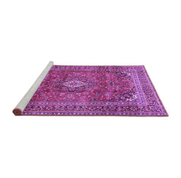 Sideview of Machine Washable Medallion Purple Traditional Area Rugs, wshtr2894pur