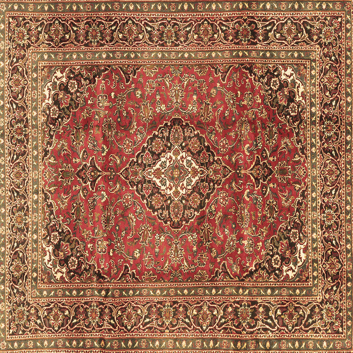 Square Medallion Brown Traditional Rug, tr2894brn