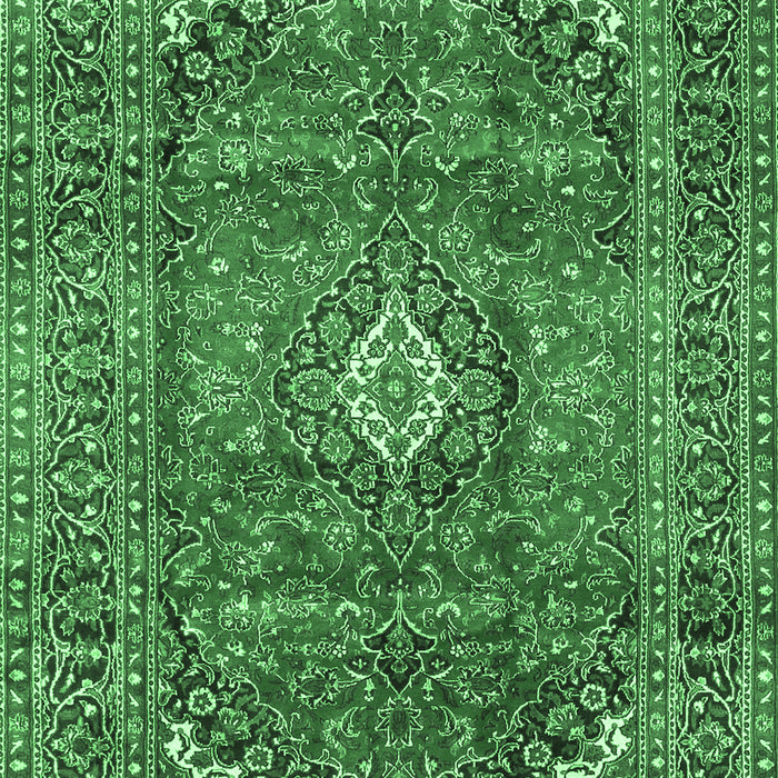 Medallion Emerald Green Traditional Rug, tr2894emgrn