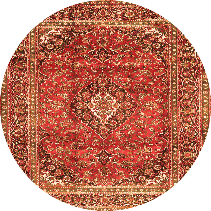 Machine Washable Medallion Orange Traditional Area Rugs, wshtr2894org
