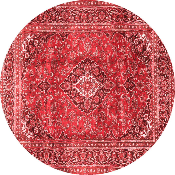 Machine Washable Medallion Red Traditional Rug, wshtr2894red