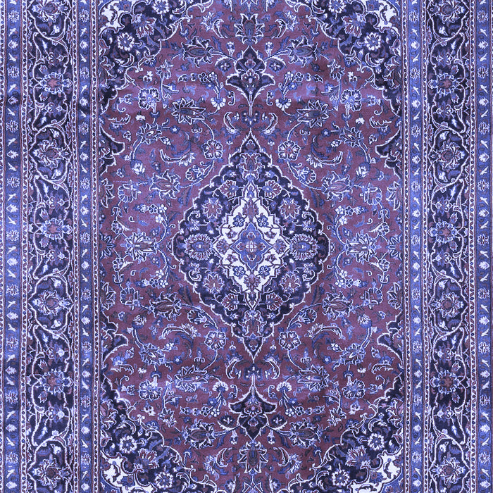 Machine Washable Medallion Blue Traditional Rug, wshtr2894blu