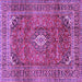 Square Medallion Purple Traditional Rug, tr2894pur