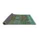 Sideview of Medallion Turquoise Traditional Rug, tr2894turq