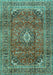 Medallion Turquoise Traditional Rug, tr2894turq