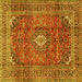 Square Medallion Yellow Traditional Rug, tr2894yw