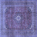 Square Medallion Blue Traditional Rug, tr2894blu