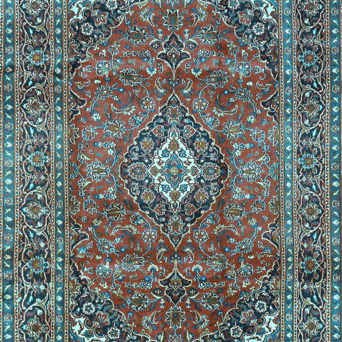 Medallion Light Blue Traditional Rug, tr2894lblu