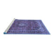 Sideview of Machine Washable Medallion Blue Traditional Rug, wshtr2894blu