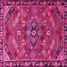 Square Machine Washable Persian Pink Traditional Rug, wshtr2895pnk