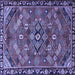 Square Persian Blue Traditional Rug, tr2895blu