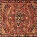 Square Machine Washable Persian Brown Traditional Rug, wshtr2895brn