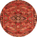 Square Persian Orange Traditional Rug, tr2895org