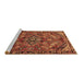 Sideview of Machine Washable Persian Brown Traditional Rug, wshtr2895brn