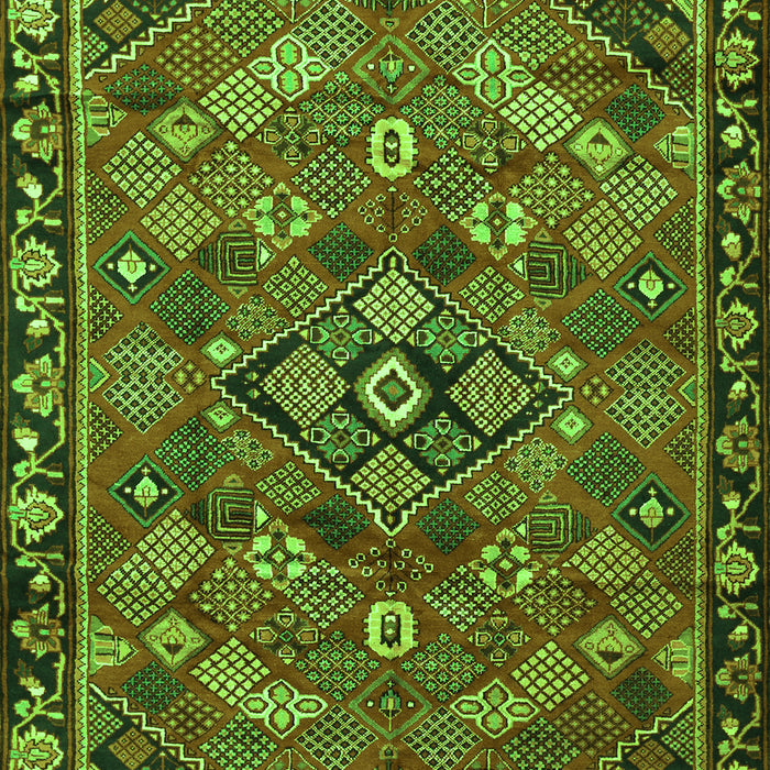 Serging Thickness of Machine Washable Persian Green Traditional Area Rugs, wshtr2895grn