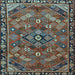 Square Machine Washable Persian Light Blue Traditional Rug, wshtr2895lblu