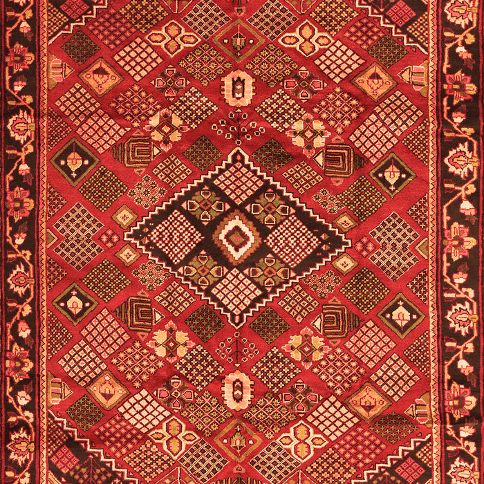 Serging Thickness of Machine Washable Persian Orange Traditional Area Rugs, wshtr2895org