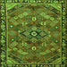 Round Machine Washable Persian Green Traditional Area Rugs, wshtr2895grn