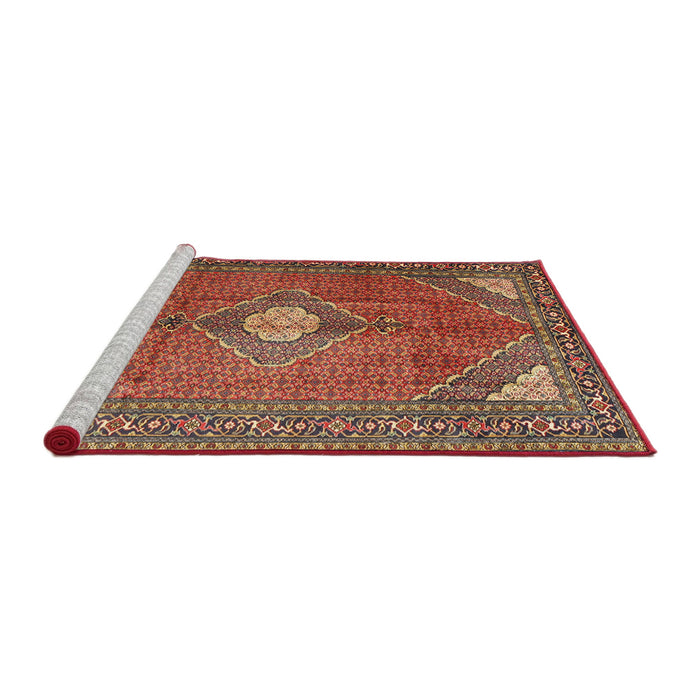 Sideview of Machine Washable Traditional Tomato Red Rug, wshtr2896
