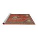 Sideview of Machine Washable Traditional Tomato Red Rug, wshtr2896