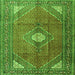 Serging Thickness of Medallion Green Traditional Rug, tr2896grn