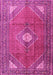 Machine Washable Medallion Pink Traditional Rug, wshtr2896pnk