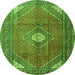 Machine Washable Medallion Green Traditional Area Rugs, wshtr2896grn