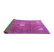 Sideview of Medallion Purple Traditional Rug, tr2896pur