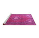 Sideview of Machine Washable Medallion Pink Traditional Rug, wshtr2896pnk