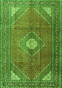 Medallion Green Traditional Rug, tr2896grn