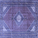 Square Medallion Blue Traditional Rug, tr2896blu