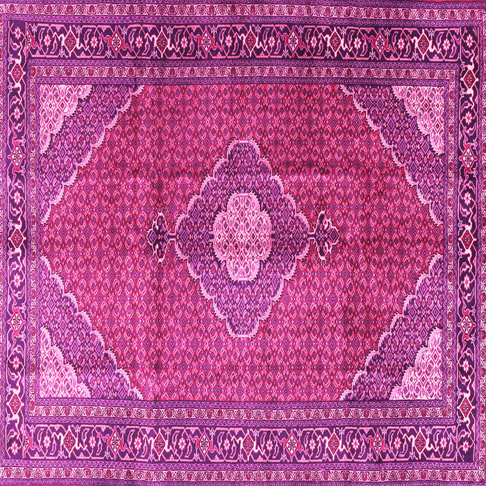 Square Machine Washable Medallion Pink Traditional Rug, wshtr2896pnk