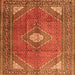 Serging Thickness of Medallion Orange Traditional Rug, tr2896org