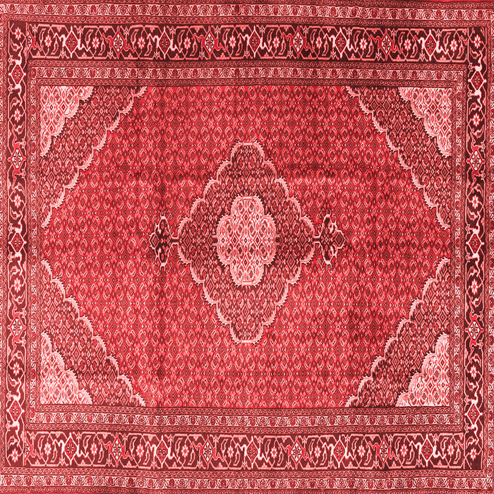 Machine Washable Medallion Red Traditional Rug, wshtr2896red