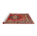 Sideview of Machine Washable Traditional Peru Brown Rug, wshtr2897