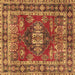 Square Machine Washable Persian Brown Traditional Rug, wshtr2897brn