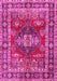 Machine Washable Persian Pink Traditional Rug, wshtr2897pnk