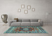 Machine Washable Persian Light Blue Traditional Rug in a Living Room, wshtr2897lblu