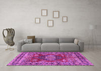 Machine Washable Persian Purple Traditional Rug, wshtr2897pur