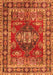 Serging Thickness of Machine Washable Persian Orange Traditional Area Rugs, wshtr2897org