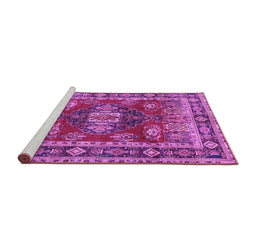 Sideview of Machine Washable Persian Purple Traditional Area Rugs, wshtr2897pur