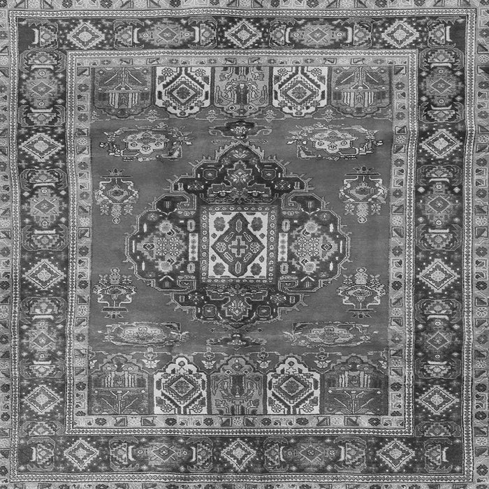 Round Machine Washable Persian Gray Traditional Rug, wshtr2897gry